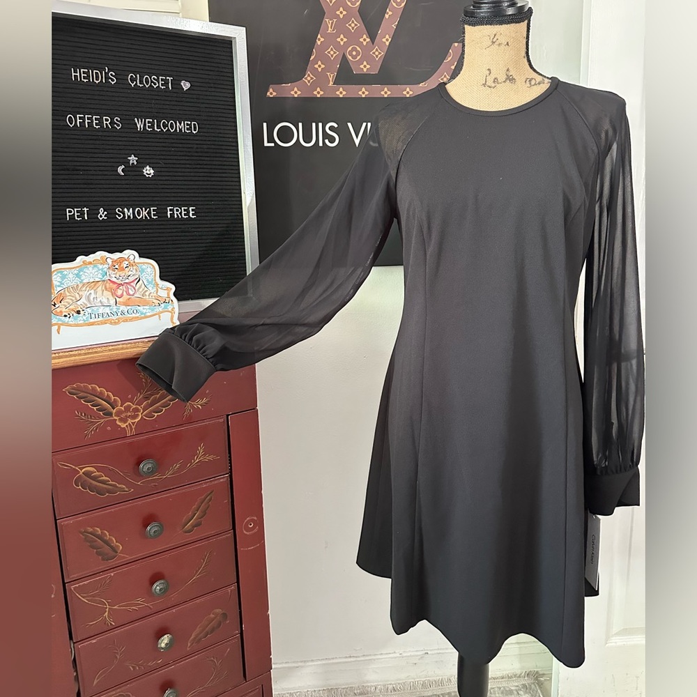 🆕Calvin Klein Black Long Sleeve Dress